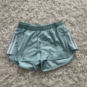 Mint green adidas running shorts